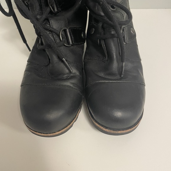Sorel Joan of Arctic Wedge Black Waterproof Lace Up Bootie Womens 7.5 - Picture 3 of 11